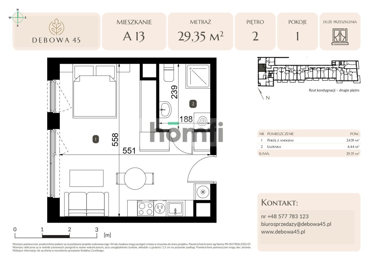 MODERN INVESTMENT | DĘBOWA 45 | STUDIO | LARGE GLAZING | UNDERGROUND PARKING | STORAGE ROOM | CENTER - Apartment - Sale - Katowice, Dąb