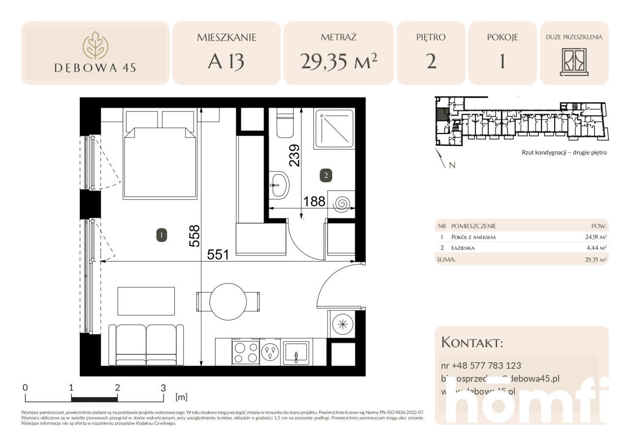 MODERN INVESTMENT | DĘBOWA 45 | STUDIO | LARGE GLAZING | UNDERGROUND PARKING | STORAGE ROOM | CENTER - Apartment - Sale - Katowice, Dąb