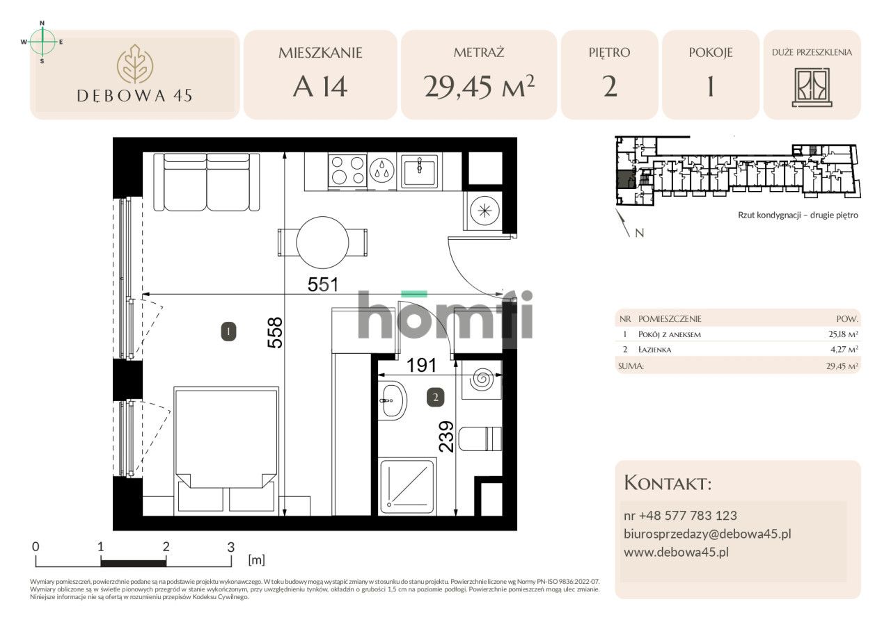 MODERN INVESTMENT | DĘBOWA 45 | STUDIO | LARGE GLAZING | UNDERGROUND PARKING | STORAGE ROOM | CENTER - Apartment - Sale - Katowice, Dąb