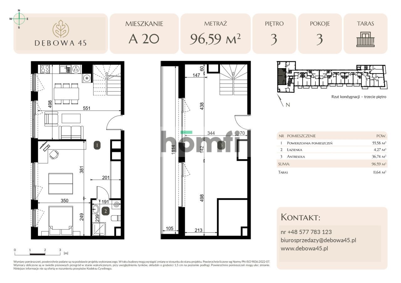 MODERN INVESTMENT | DĘBOWA 45 | 3 ROOMS | TERRACE| UNDERGROUND PARKING | STORAGE ROOM | CENTER - Apartment - Sale - Katowice, Dąb