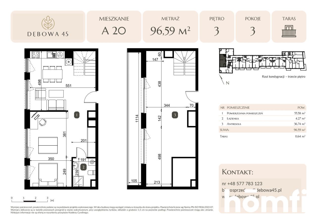 MODERN INVESTMENT | DĘBOWA 45 | 3 ROOMS | TERRACE| UNDERGROUND PARKING | STORAGE ROOM | CENTER - Apartment - Sale - Katowice, Dąb