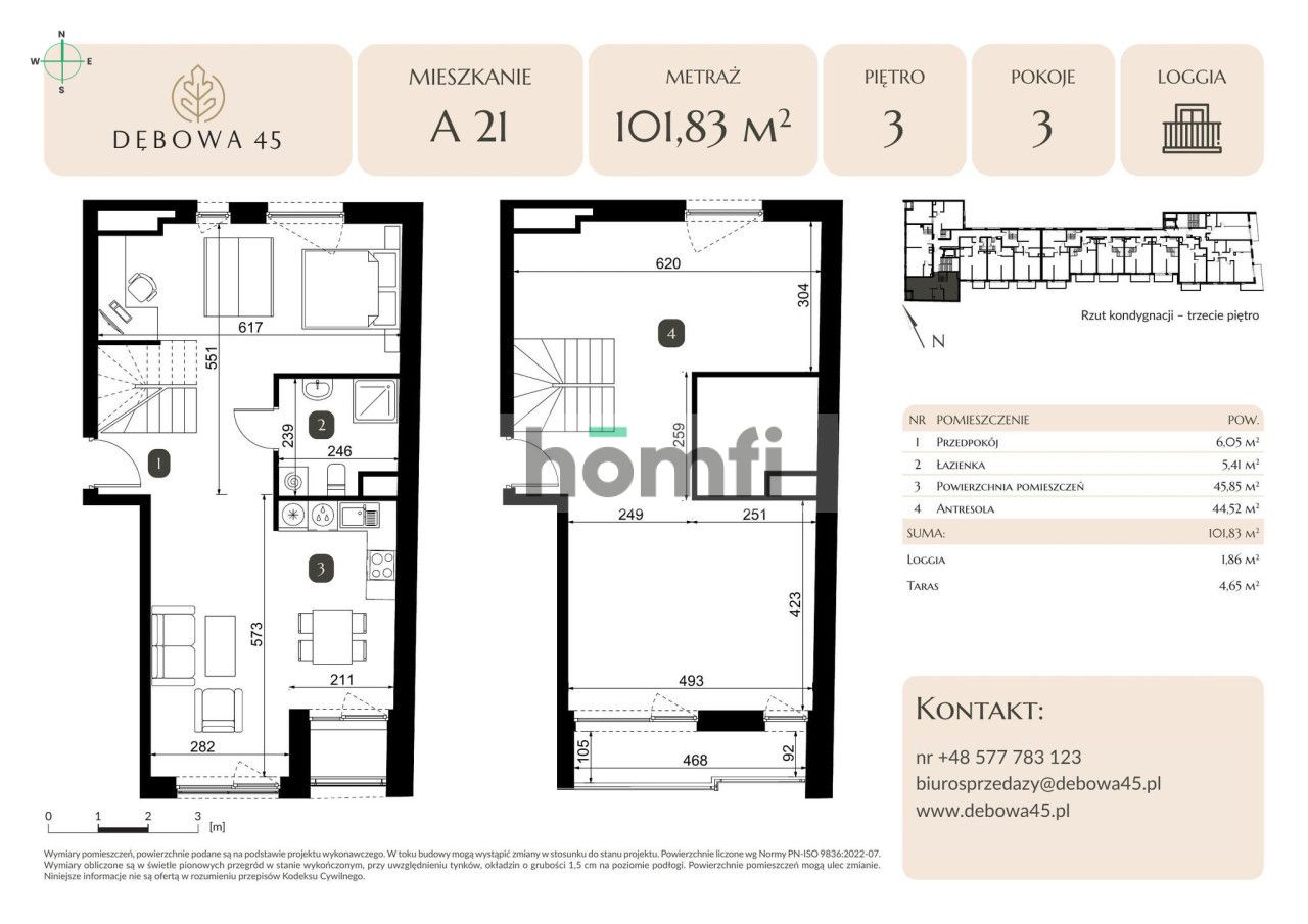 MODERN INVESTMENT | DĘBOWA 45 | 3 ROOMS | LOGGIA | TERRACE | UNDERGROUND PARKING | STORAGE ROOM | CENTER - Квартира - Продаж - Katowice, Dąb