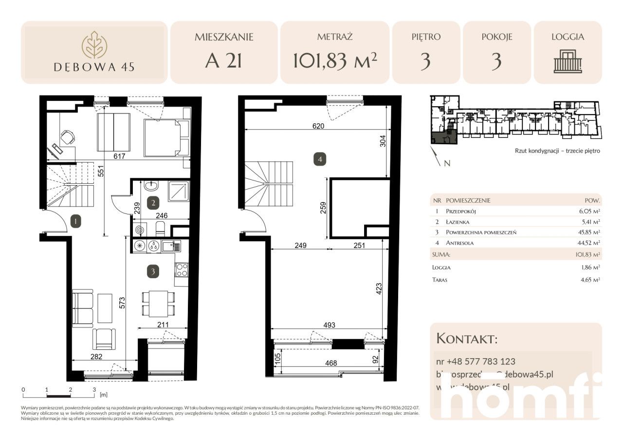 MODERN INVESTMENT | DĘBOWA 45 | 3 ROOMS | LOGGIA | TERRACE | UNDERGROUND PARKING | STORAGE ROOM | CENTER - Квартира - Продаж - Katowice, Dąb
