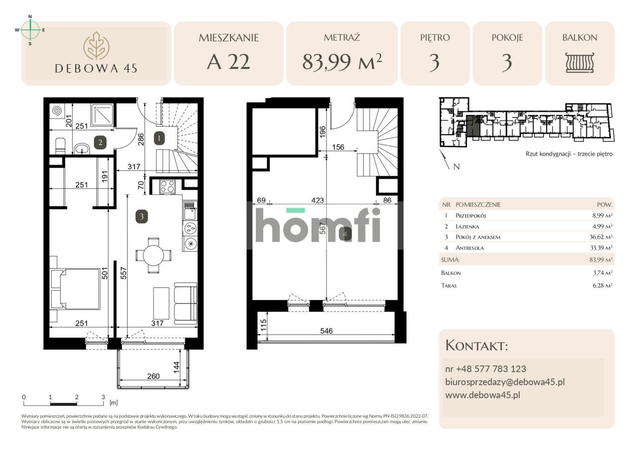 MODERN INVESTMENT | DĘBOWA 45 | 3 ROOMS | BALCONY | TERRACE | UNDERGROUND PARKING | STORAGE ROOM | CENTER - Apartment - Sale - Katowice, Dąb