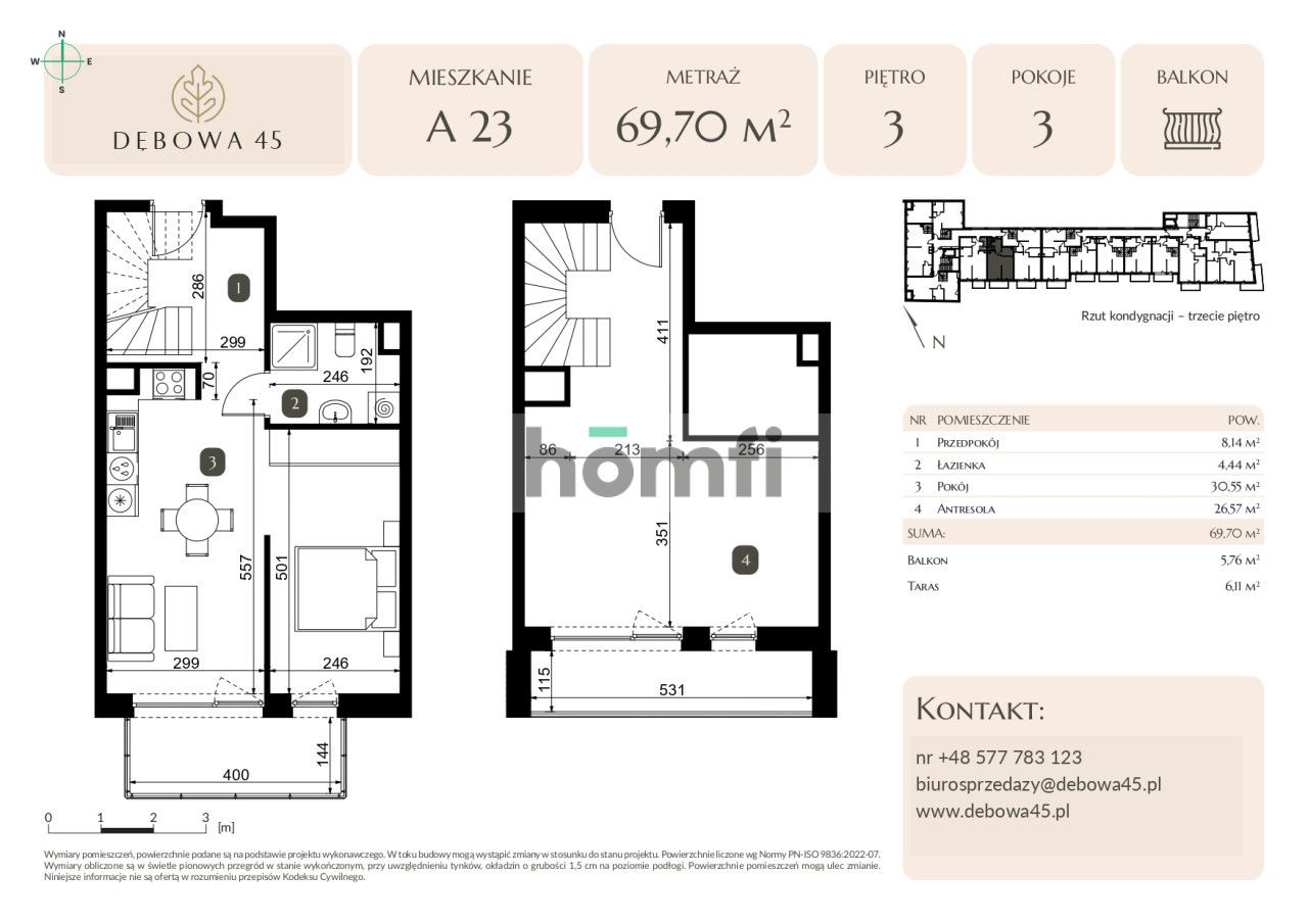 MODERN INVESTMENT | DĘBOWA 45 | 3 ROOMS | BALCONY | TERRACE | UNDERGROUND PARKING | STORAGE ROOM | CENTER - Apartment - Sale - Katowice, Dąb