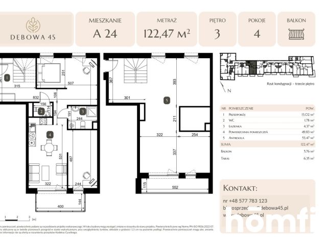 NOWOCZESNA INWESTYCJA | DĘBOWA 45 | 3 POK | BALKON | TARAS | PARKING PODZIEMNY | KOMÓRKA | CENTRUM - Mieszkanie - Sprzedaż - Katowice, Dąb