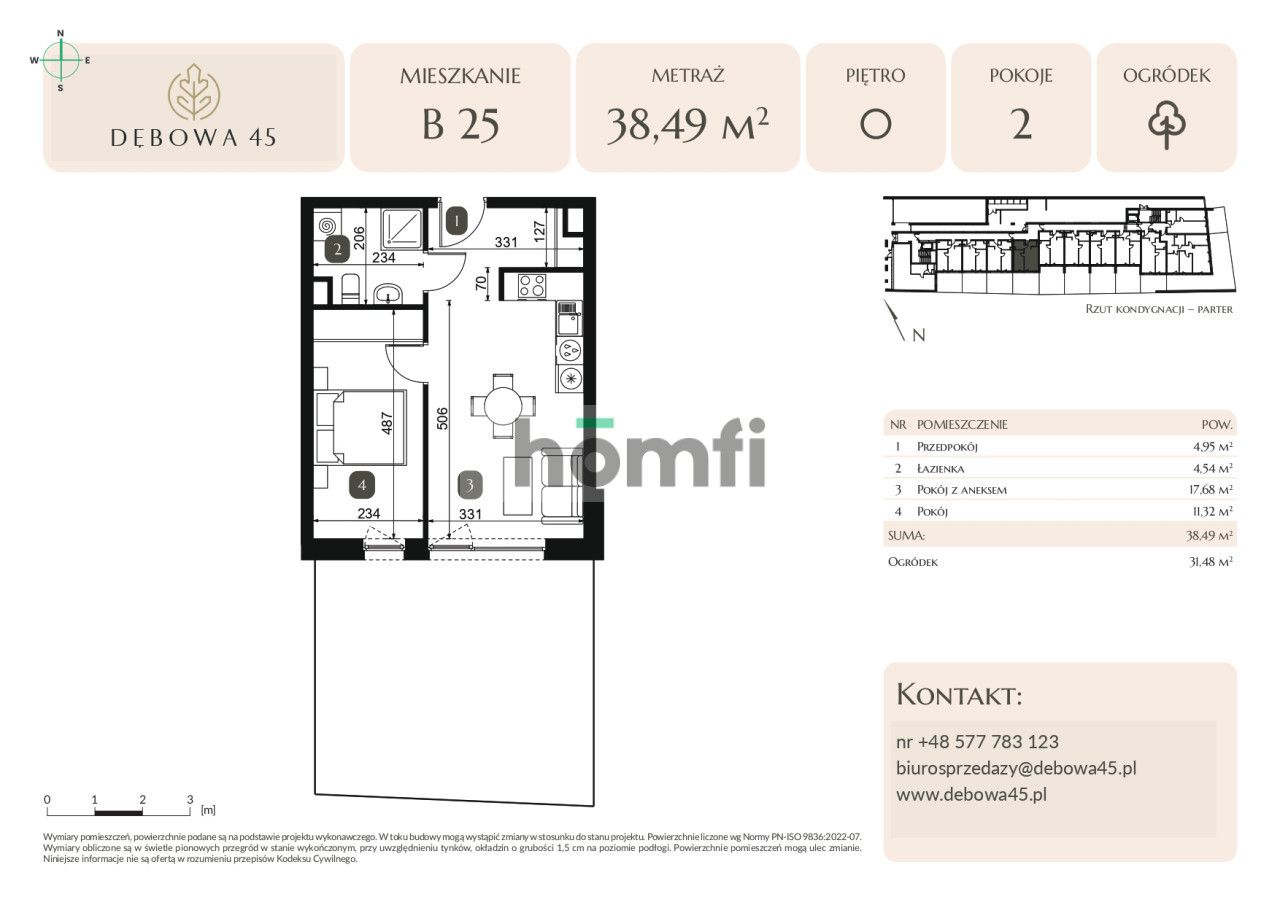 MODERN INVESTMENT | DĘBOWA 45 | 2 ROOMS | GARDEN | UNDERGROUND PARKING | STORAGE ROOM | CENTER - Квартира - Продаж - Katowice, Dąb