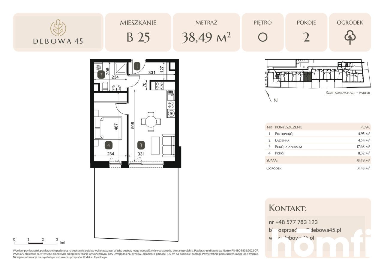 MODERN INVESTMENT | DĘBOWA 45 | 2 ROOMS | GARDEN | UNDERGROUND PARKING | STORAGE ROOM | CENTER - Квартира - Продаж - Katowice, Dąb