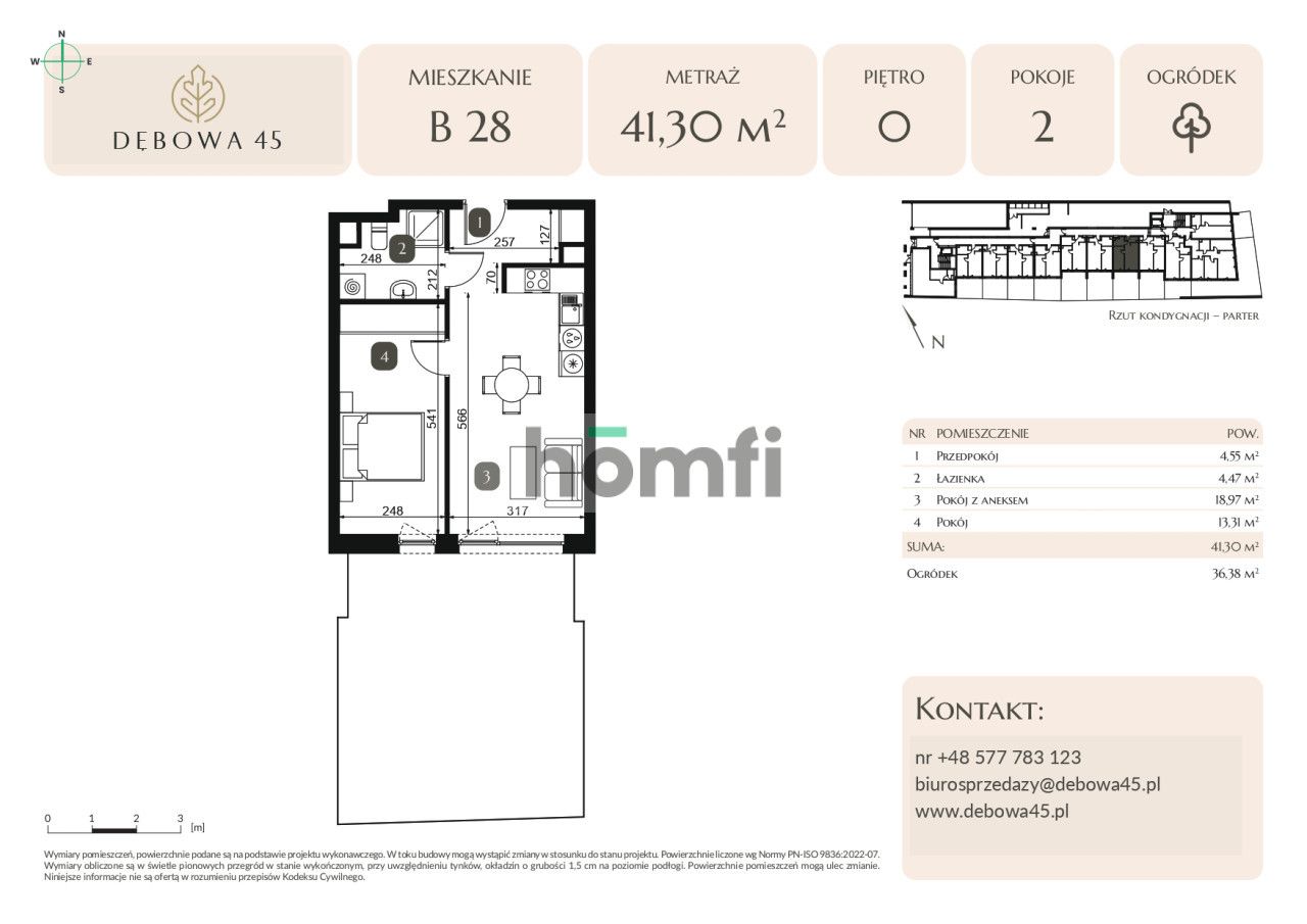 MODERN INVESTMENT | DĘBOWA 45 | 2 ROOMS | GARDEN | UNDERGROUND PARKING | STORAGE ROOM | CENTER - Apartment - Sale - Katowice, Dąb