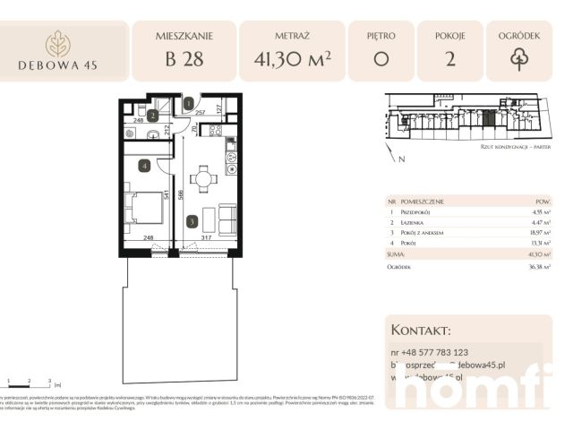 NOWOCZESNA INWESTYCJA | DĘBOWA 45 | 2 POK | OGRÓDEK | PARKING PODZIEMNY | KOMÓRKA | CENTRUM - Mieszkanie - Sprzedaż - Katowice, Dąb