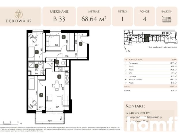 NOWOCZESNA INWESTYCJA | DĘBOWA 45 | 4 POK | BALKON | PARKING PODZIEMNY | KOMÓRKA | CENTRUM - Mieszkanie - Sprzedaż - Katowice, Dąb