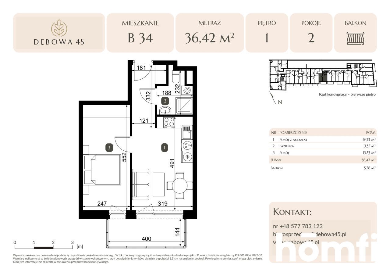 MODERN INVESTMENT | DĘBOWA 45 | 2 ROOMS | BALCONY | UNDERGROUND PARKING | STORAGE ROOM | CENTER - Apartment - Sale - Katowice, Dąb