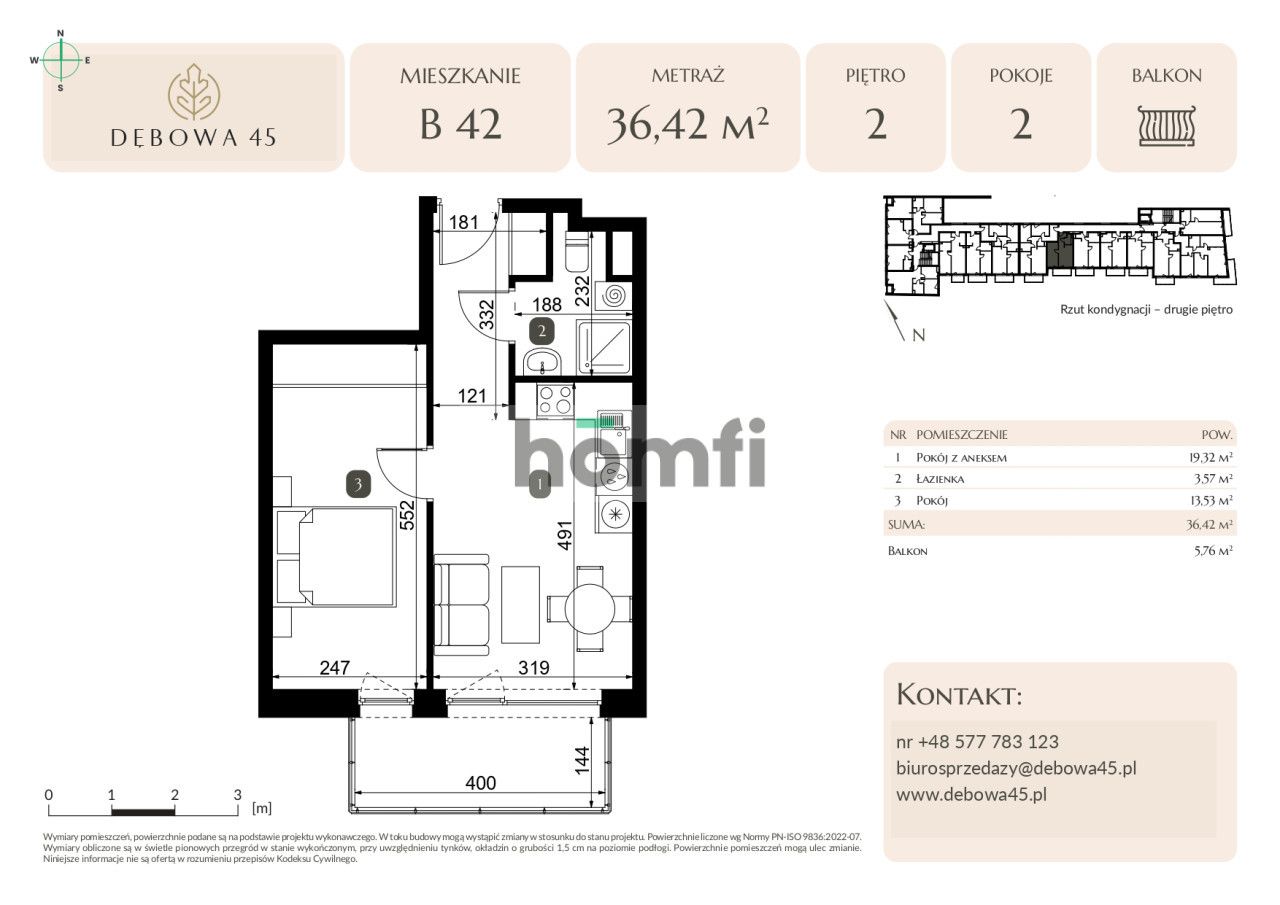 MODERN INVESTMENT | DĘBOWA 45 | 2 ROOMS | BALCONY | UNDERGROUND PARKING | STORAGE ROOM | CENTER - Apartment - Sale - Katowice, Dąb