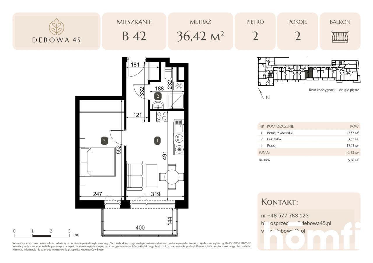 MODERN INVESTMENT | DĘBOWA 45 | 2 ROOMS | BALCONY | UNDERGROUND PARKING | STORAGE ROOM | CENTER - Apartment - Sale - Katowice, Dąb