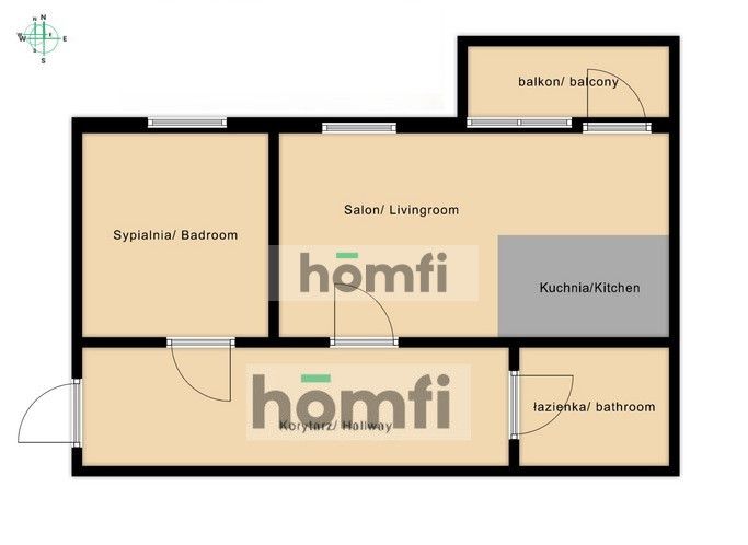 2-ROOM APARTMENT OPOLSKA - Квартира - Оренда - Wrocław, Krzyki / Księże Małe