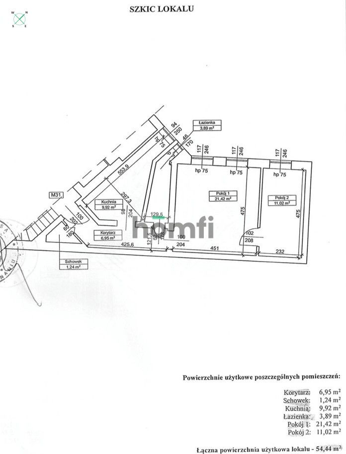 A Quiet Oasis in Downtown Poznań | 54.44 m² | Historic 1895 Building | Arrangement Potential - Apartment - Sale - Poznań, Stare Miasto