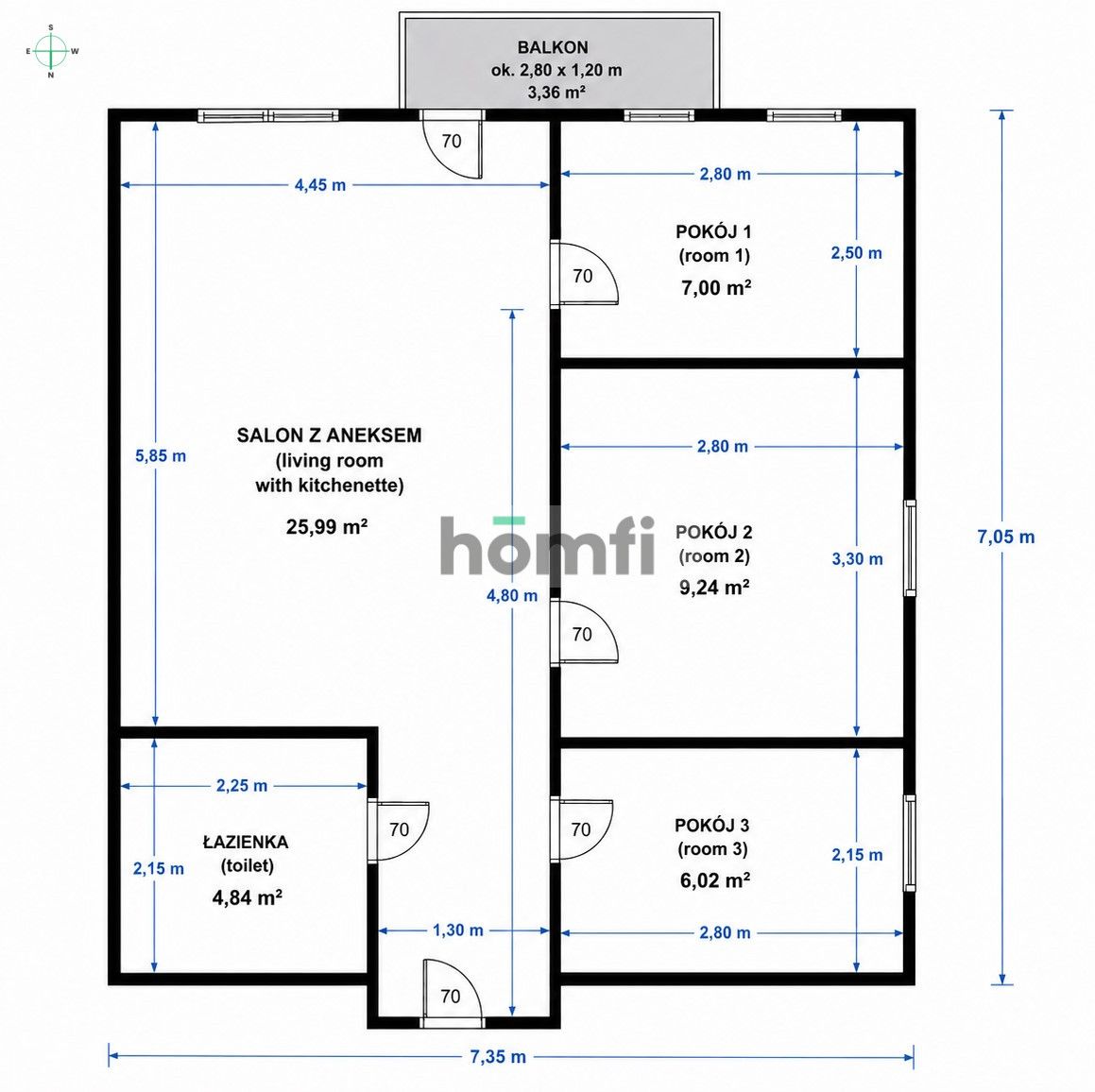 Perfect location, newly renovated! 3 bedrooms - Apartment - Rent - Lublin, Wieniawa