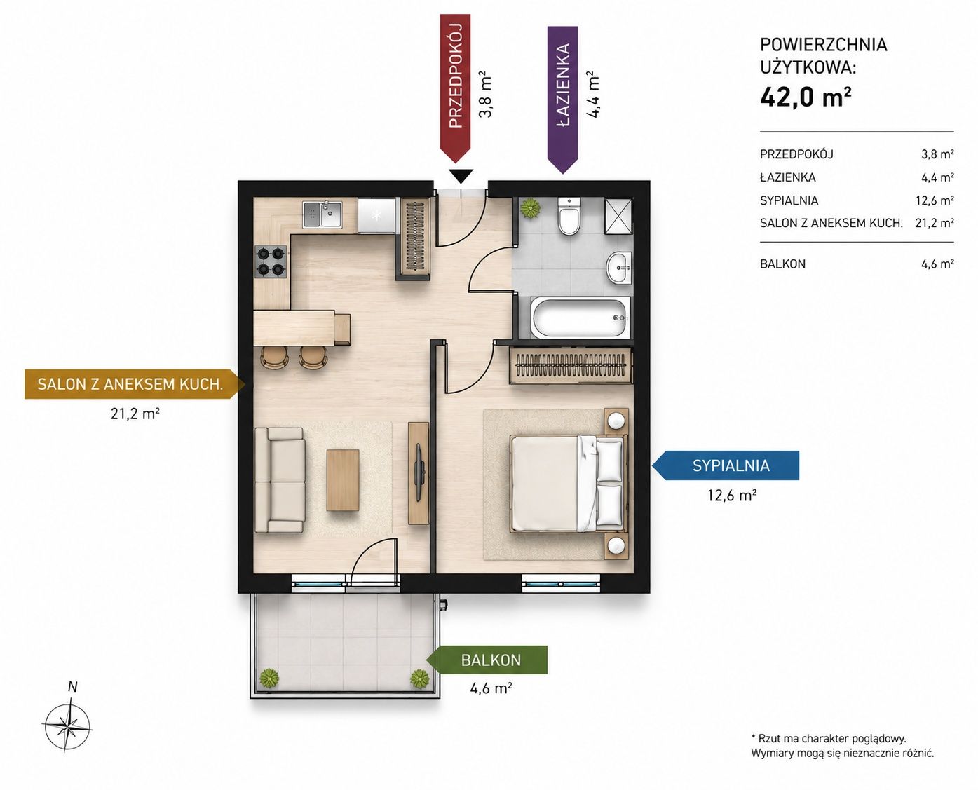 For Rent | Gdańsk | 1 Bedroom | Jagiełły Street - Apartment - Rent - Gdańsk
