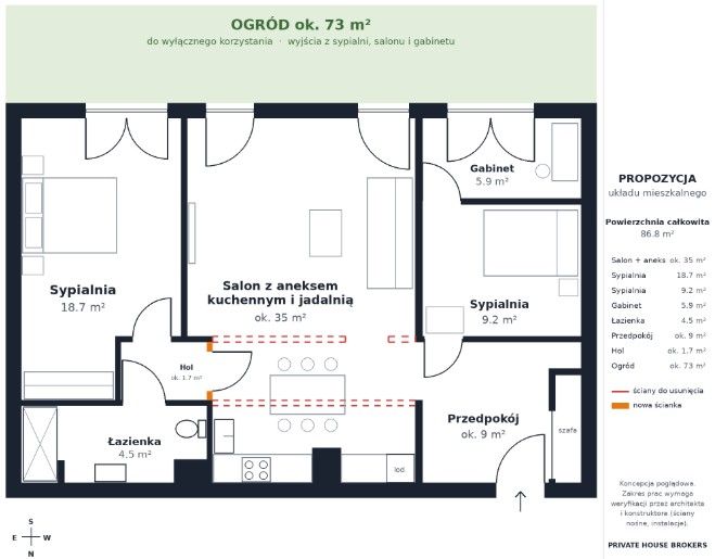 Lokal mieszkalny 86 m² na sprzedaż, Kraków Podgórze Duchackie (Bonarka) Własny Ogród 76 m2, 2 miejsca postojowe - Mieszkanie - Sprzedaż - Kraków, Podgórze / Bonarka