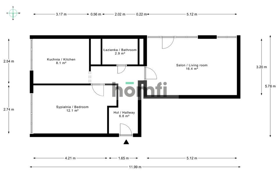 Well-laid-out 2 rooms | Jana Sinapiusa Street | View of greenery - Квартира - Продаж - Oleśnicki, Oleśnica
