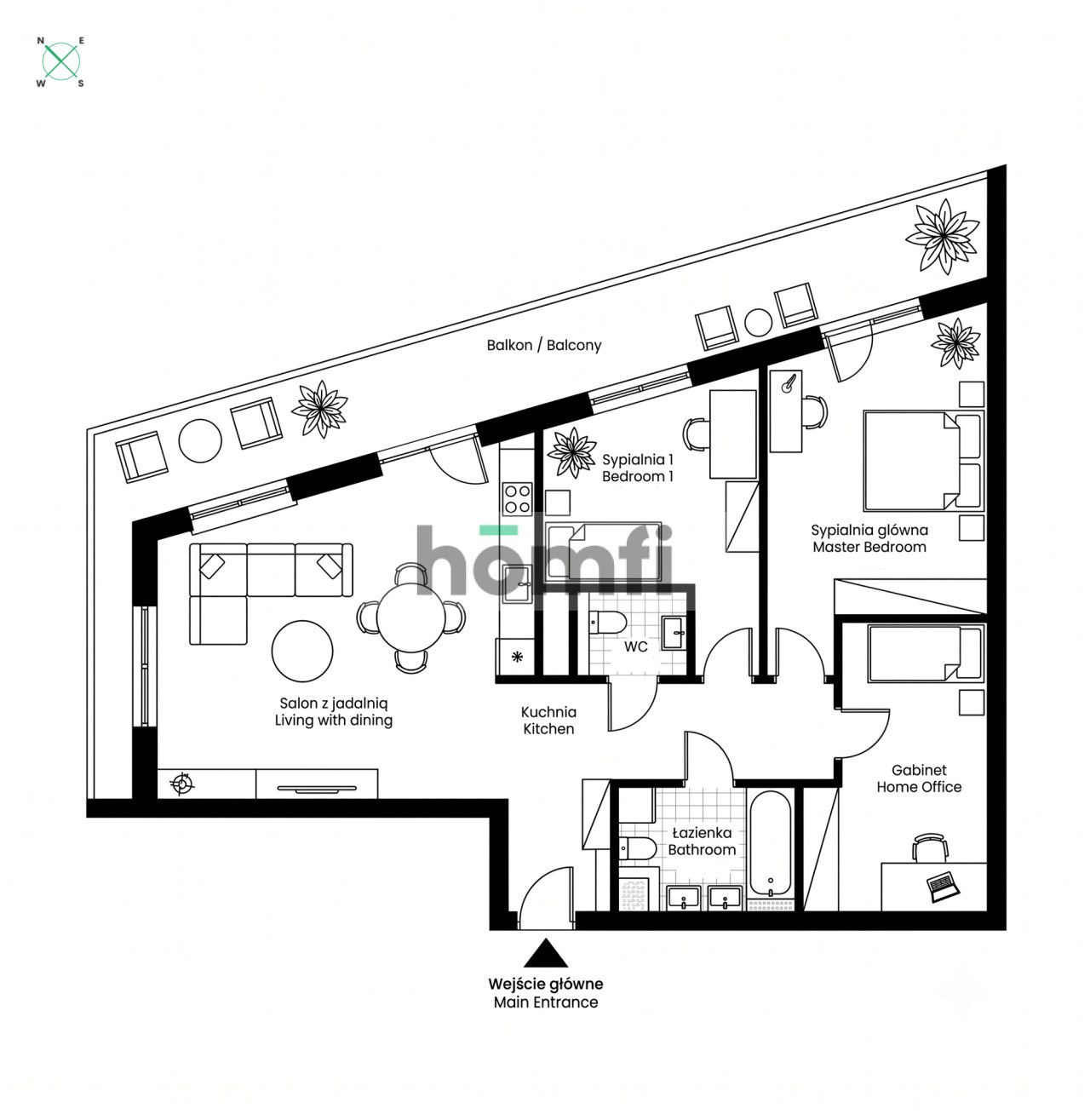 4-pokojowe mieszkanie 76 m² z dużym tarasem | MIKATO, Śródmieście Katowice - Квартира - Продаж - Katowice, Śródmieście