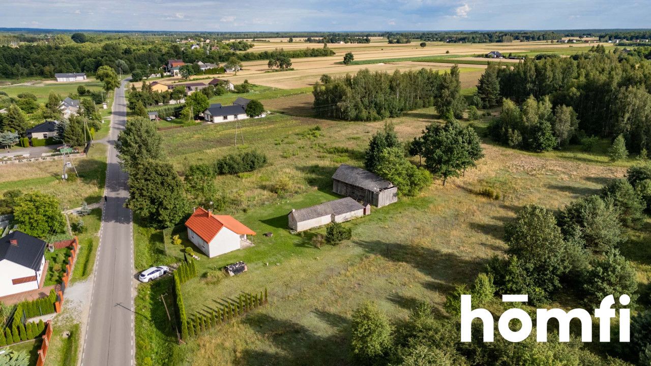 Duża i szeroka działka z domkiem, zabudowaniami i lasem - Działka - Sprzedaż - Zwoleński, Przyłęk / Okrężnica