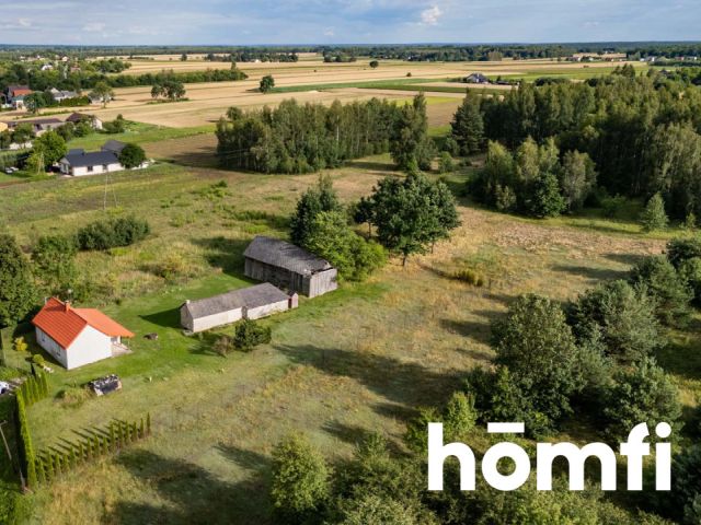 Duża i szeroka działka z domkiem, zabudowaniami i lasem - Działka - Sprzedaż - Zwoleński, Przyłęk / Okrężnica