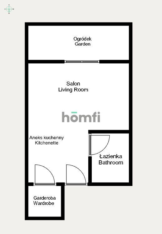Studio apartment with a garden in the center of Krakow - Apartment - Sale - Kraków, Śródmieście / Rakowice