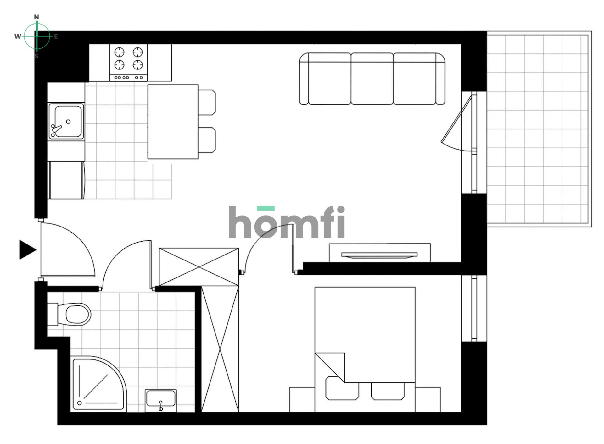 modern 2-room Bastion Wałowa, garage, balcony - Apartment - Rent - Gdańsk, Śródmieście