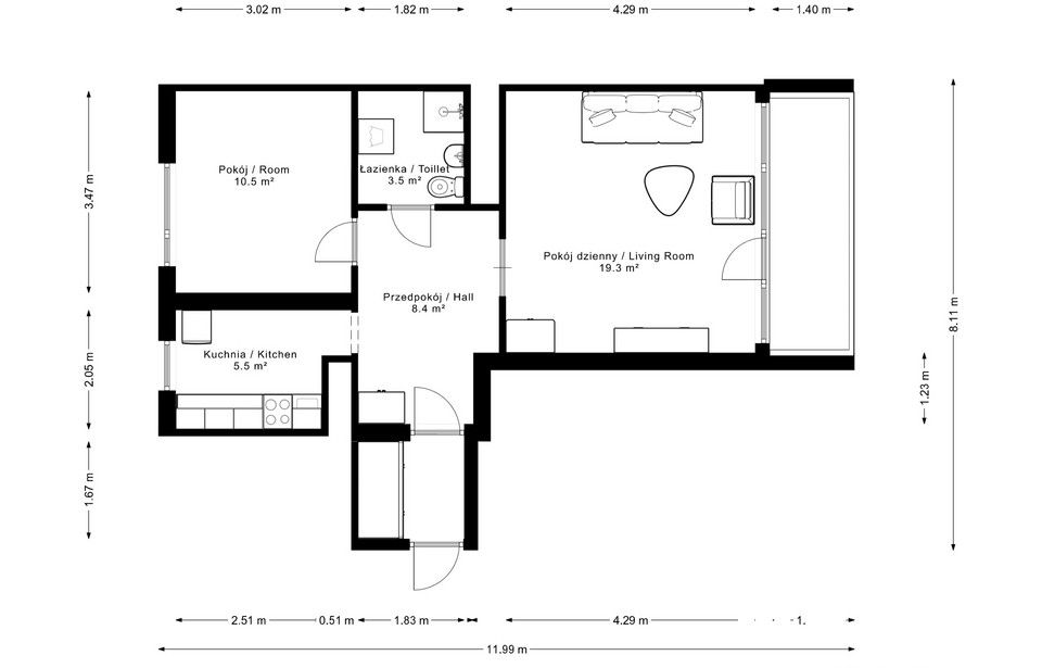 Functional One-Bedroom Apartment in a Quiet Area of Bielsko-Biała - Apartment - Sale - Bielsko-Biała, Lipnik