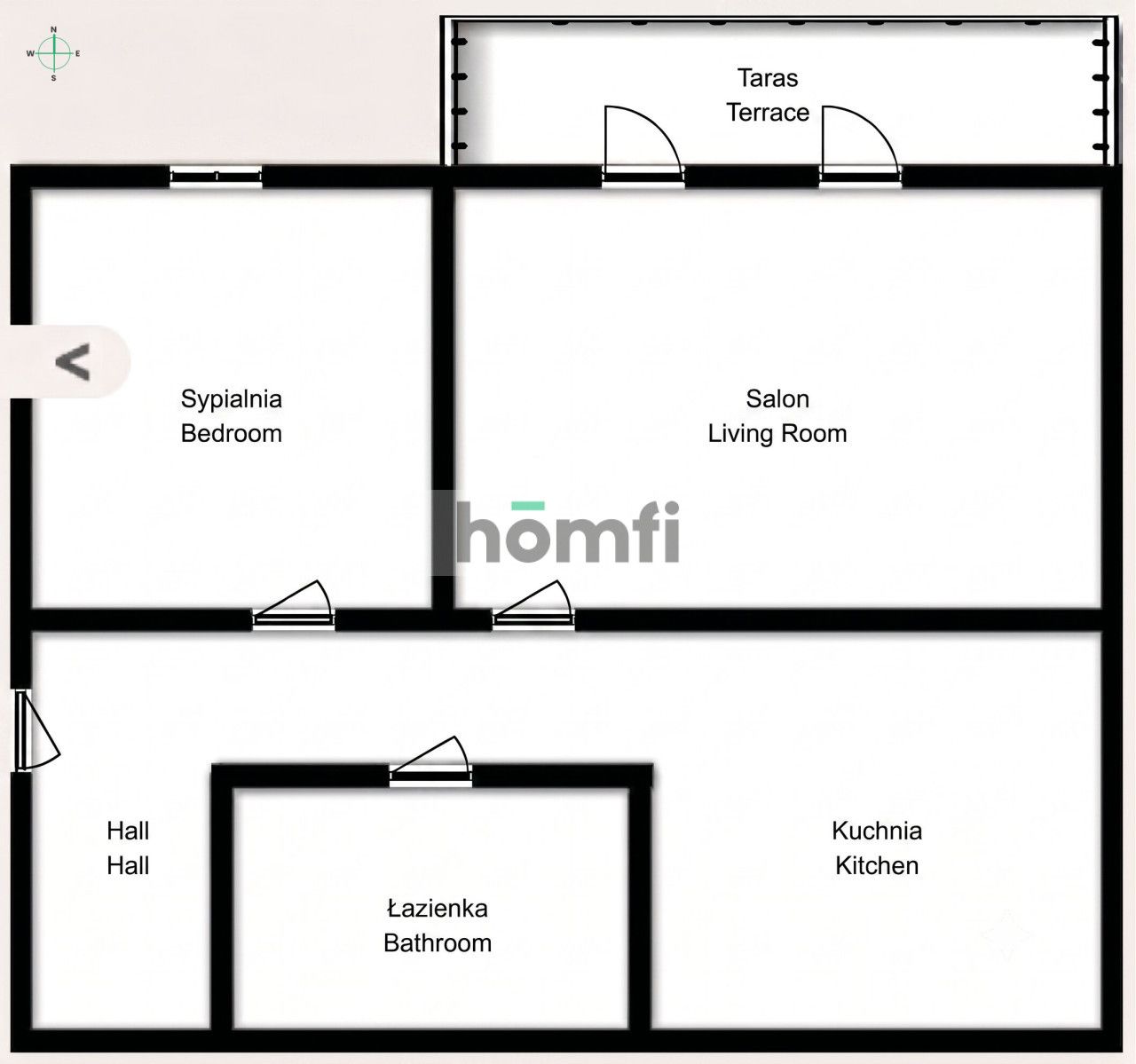 2-Room Apartment | 50.5 m² | Terrace | Osiedle Mieszczańskie II | Hubska Street - Apartment - Sale - Wrocław, Krzyki / Huby