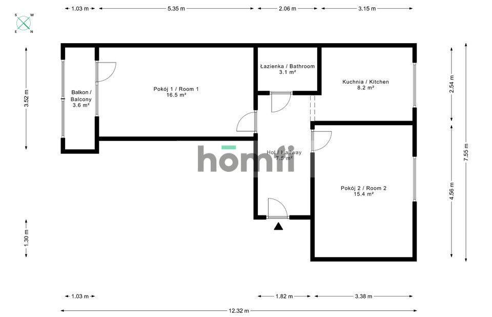 2 rooms and a separate kitchen close to the city center - Квартира - Оренда - Wrocław, Fabryczna / Grabiszyn