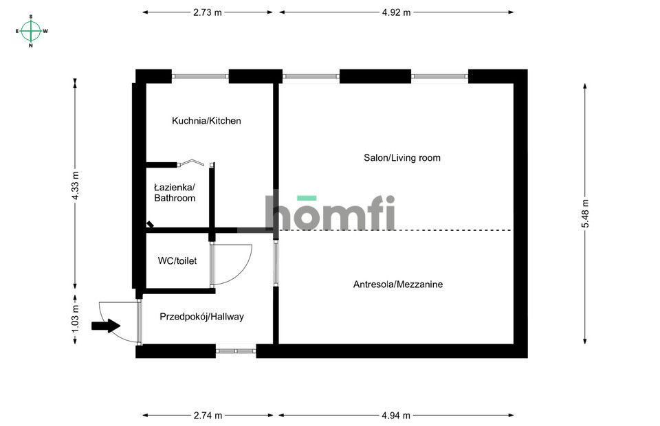 APARTMENT WITH GREAT POTENTIAL | 43.43 SQM | 3.4 M HIGH CEILINGS | 5 MINUTES FROM MANUFAKTURA - Apartment - Sale - Łódź, Bałuty