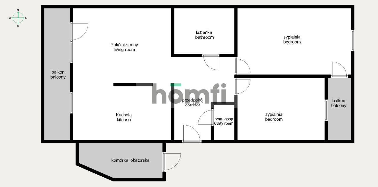 For rent a comfortable 3-room apartment, Bobrzyńskiego, Osiedle Europejskie - Apartment - Rent - Kraków, Ruczaj