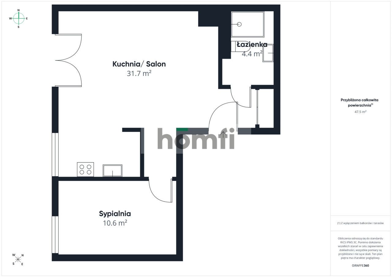 2-room apartment | Parking space included | Polesie | Balcony - Квартира - Оренда - Łódź, Polesie