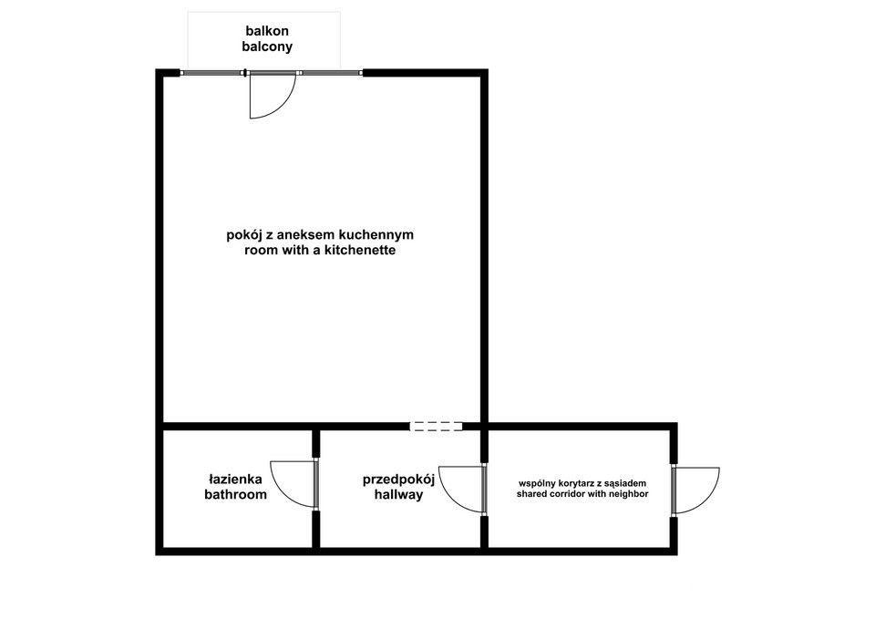Kawalerka 30m2 z balkonem i piwnicą - HUBY - Mieszkanie - Wynajem - Wrocław, Krzyki / Południe