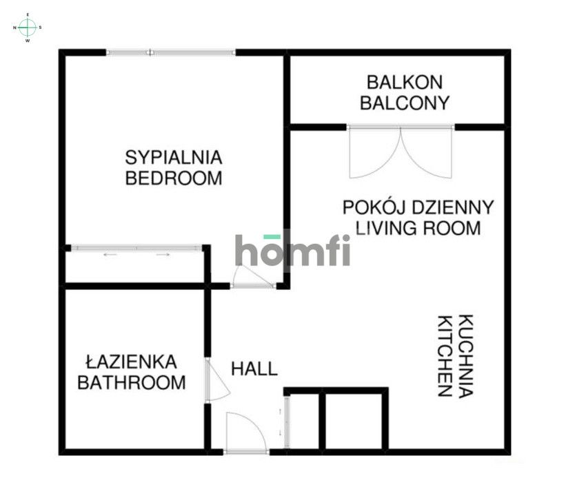 One bedroom apartment in Krzyki, ul. Jesionowa - Apartment - Rent - Wrocław, Krzyki