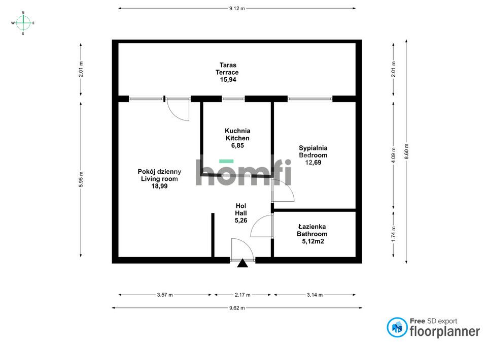Comfortable 2-room apartment in Maślice - Apartment - Rent - Wrocław, Fabryczna / Maślice