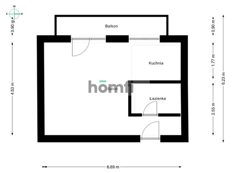 A spacious studio apartment by the Zemborzycki Reservoir - Apartment - Rent - Lublin, Wrotków