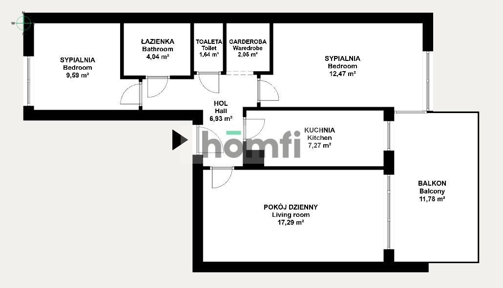 3 pokoje z oddzielną kuchnią, garderobą, duży balkon - Mieszkanie - Wynajem - Kraków, Podgórze / Płaszów