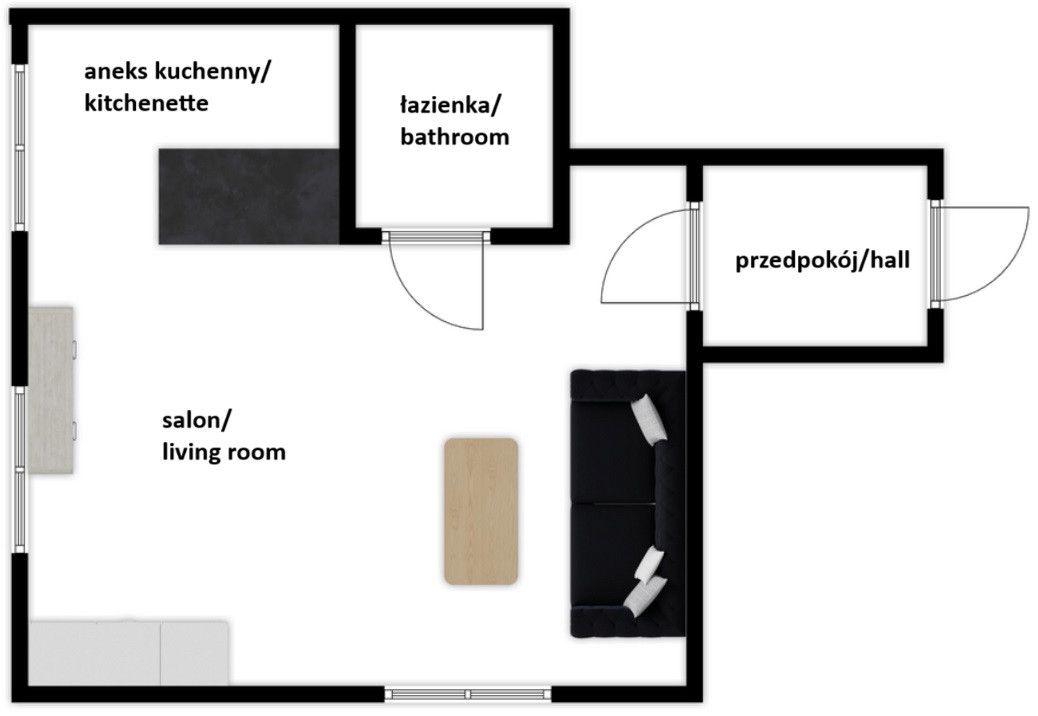 Sunny studio apartment in Gdynia - Apartment - Rent - Gdynia, Leszczynki