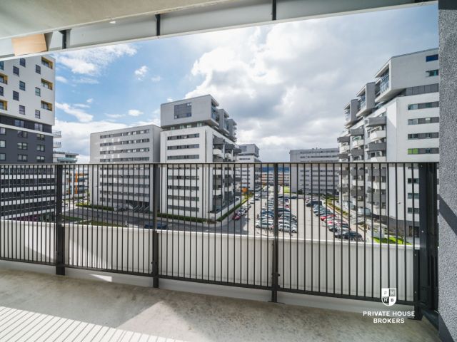 A bright studio 28m2 with a double bed at Stańczyka Street - Osiedle KRK - Apartment - Rent - Kraków, Krowodrza / Bronowice