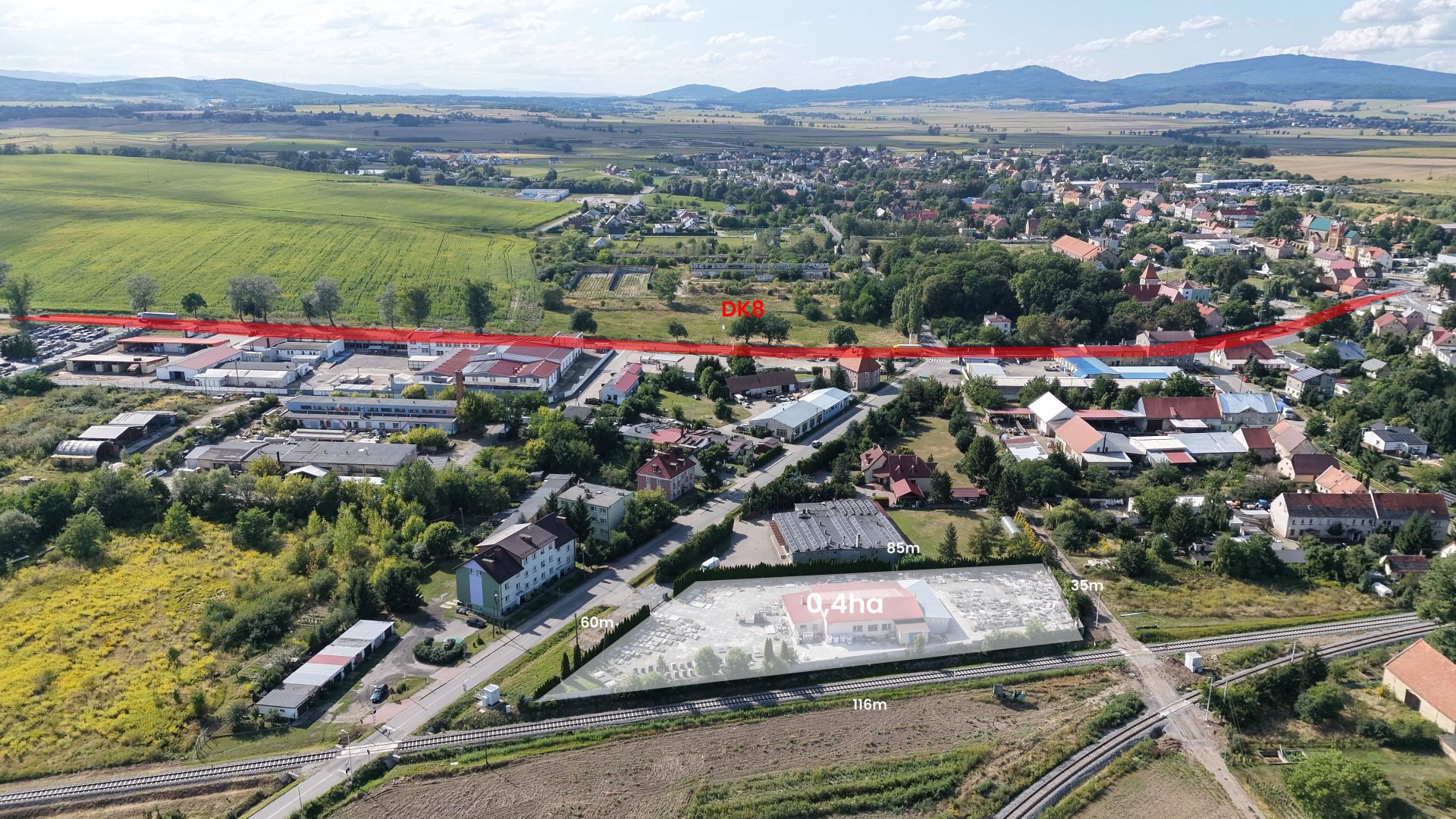 Commercial investment land by DK8 | 4052 m2 | - Plot - Sale - Dzierżoniowski, Łagiewniki