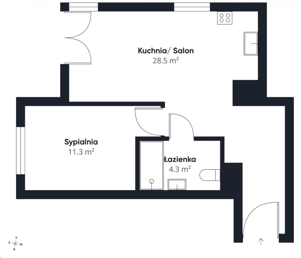 Nowoczesne 2-pok | os. Bohaterów Września | 43m2 - Mieszkanie - Wynajem - Kraków, Nowa Huta / Mistrzejowice