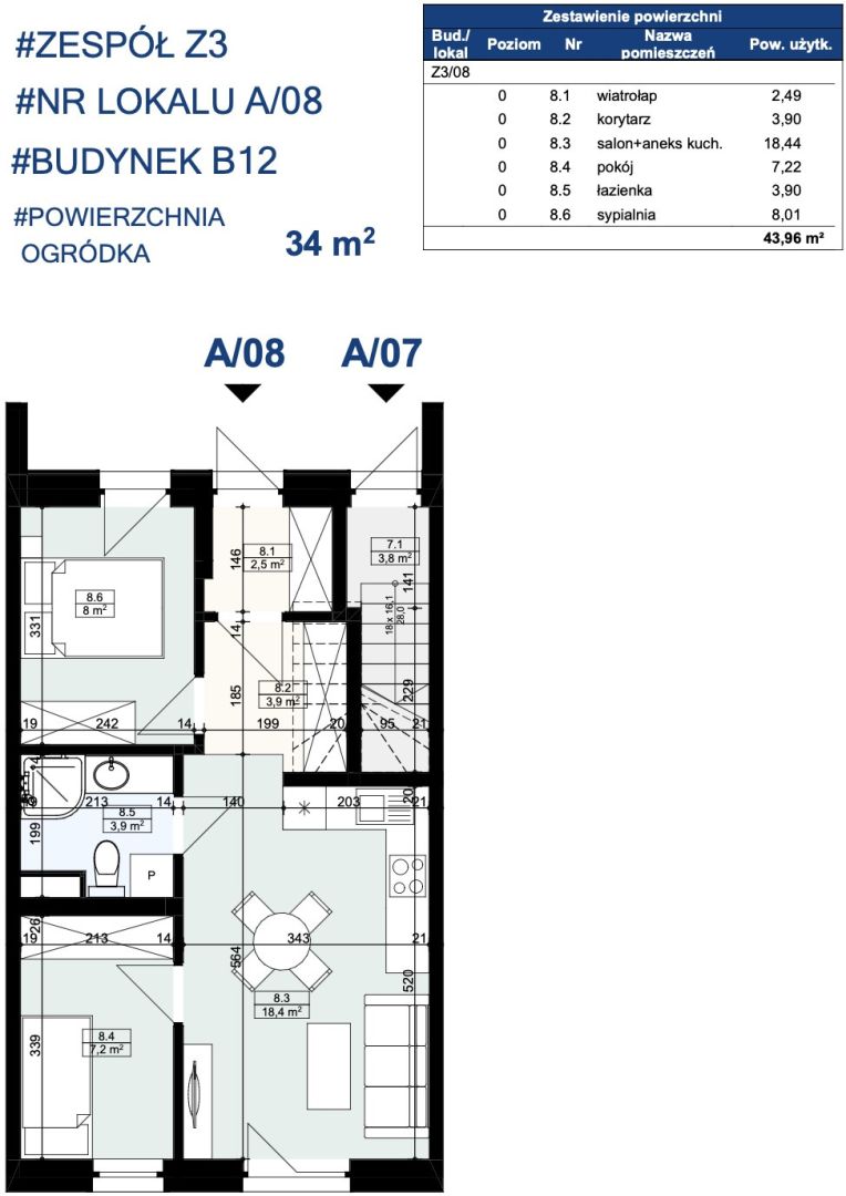 Podmiejska – 43.96 m² – 2 Bedrooms – 34 m² Garden - Apartment - Sale - Rzeszów, Drabinianka
