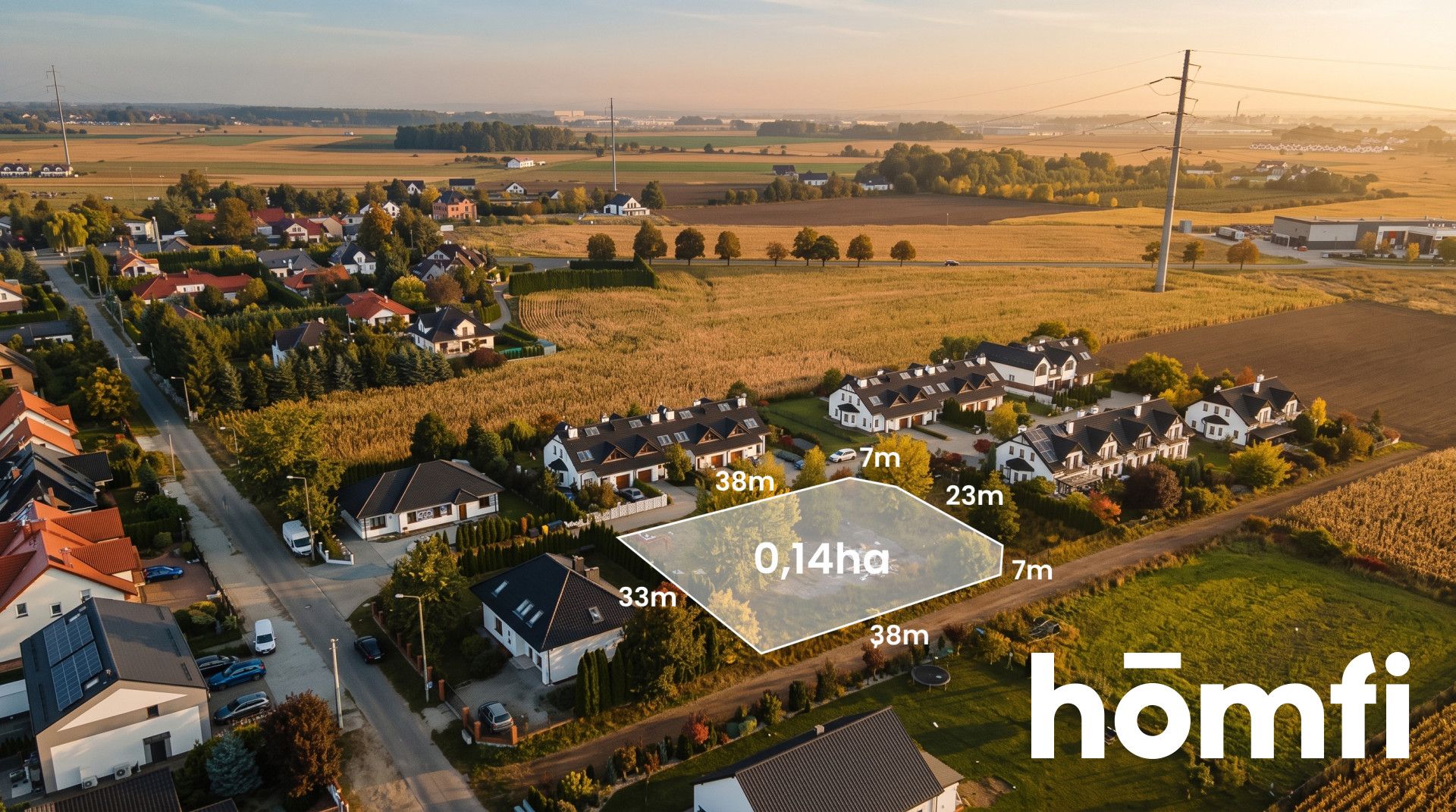 Plot for two semi-detached houses with Local Spatial Development Plan | 14 ares | Domasław - Plot - Sale - Wrocławski, Kobierzyce / Domasław