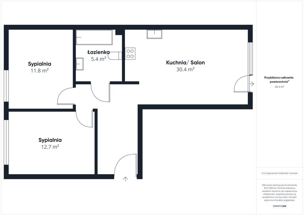 Comfortable 3-room apartment with a 25 m² terrace in Morena - Apartment - Sale - Gdańsk, Piecki-Migowo