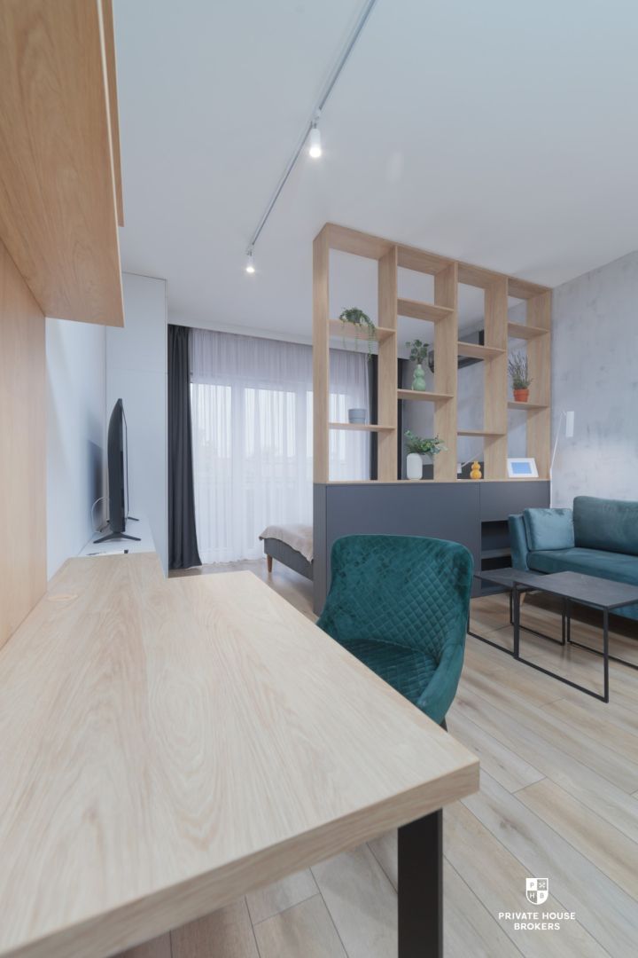 Bright, modern studio apartment with a balcony - Apartment - Rent - Wrocław, Krzyki / Tarnogaj