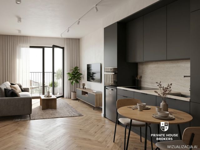 Apartment for sale in Kraków with hotel-style amenities: a 32.59 m² studio in Strada Wybickiego, a 5-minute walk from five tram lines and about 3 km from the Old Town. - Apartment - Sale - Kraków, Krowodrza
