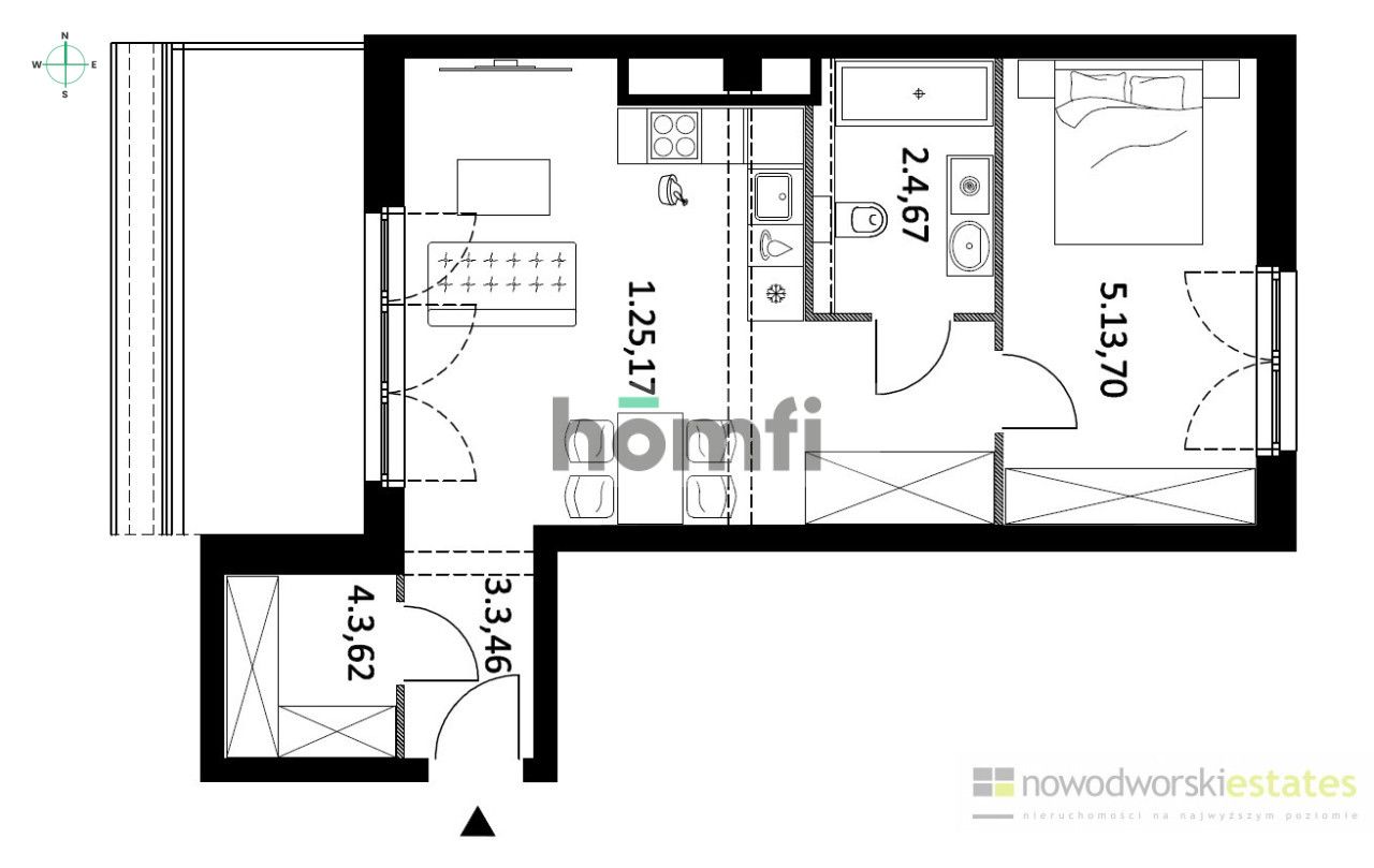Onebedroom apartment at Kurkowa Street since now on - Apartment - Rent - Wrocław, Śródmieście